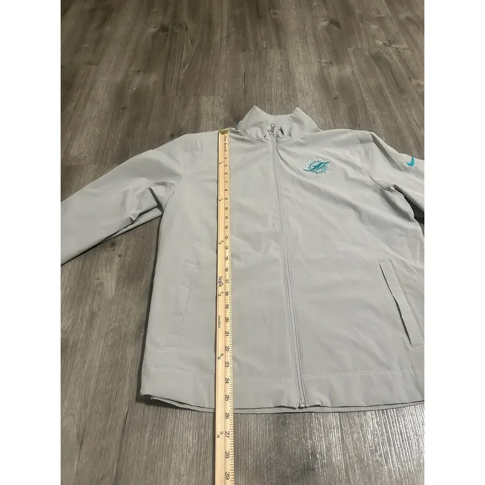 Nike NFL Miami Dolphins Jacket Mens M Gray On-Field Track Coaches Windbreaker